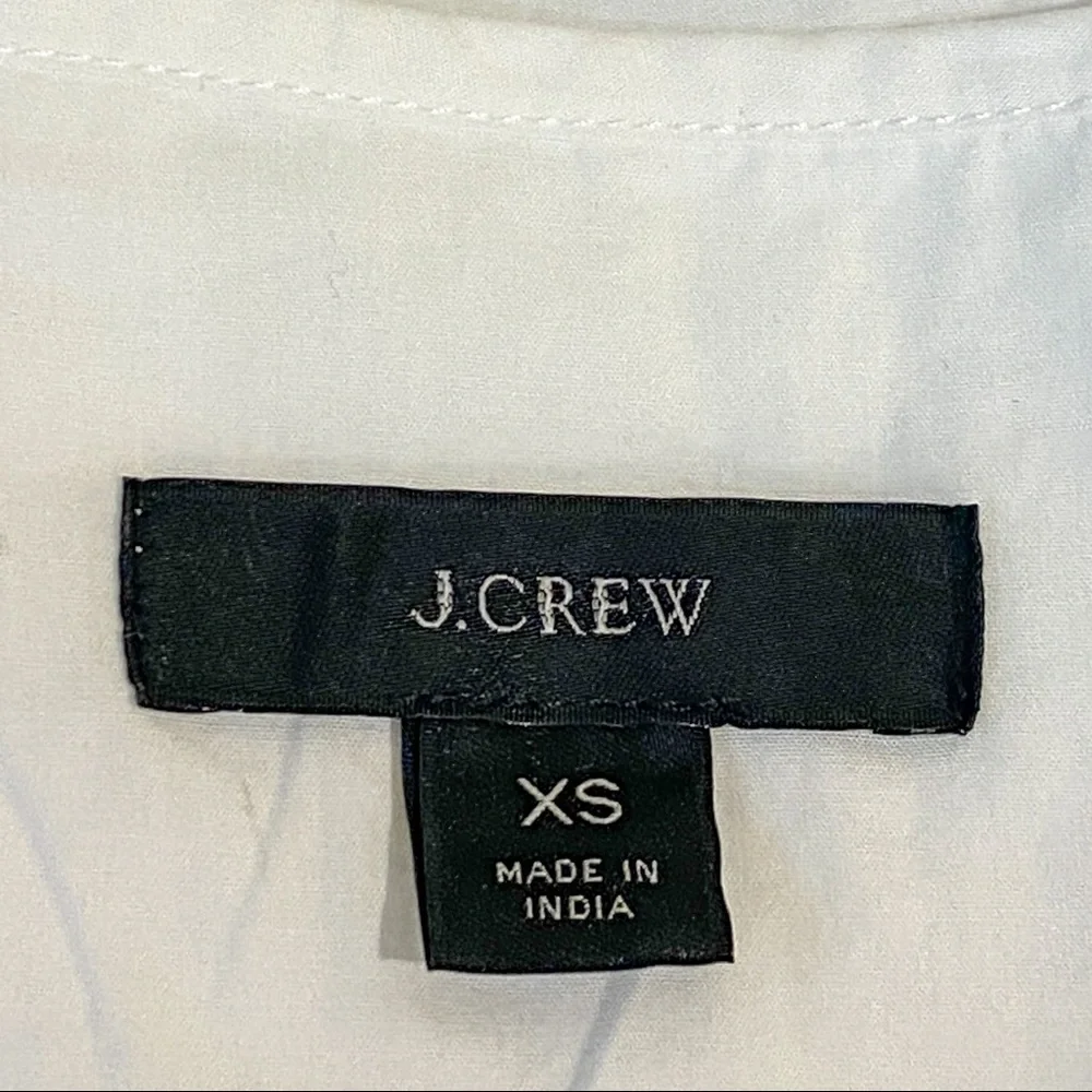 J Crew Cotton Poplin Tunic With Farmers Market Embroidery NWOT Size Extra Small